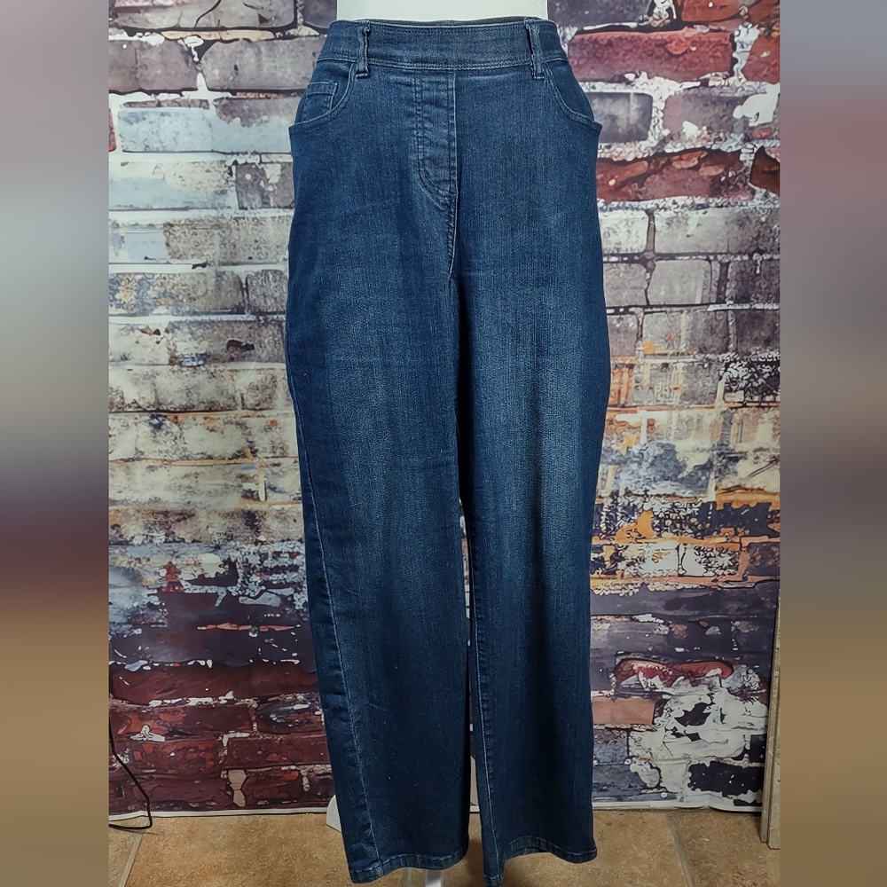 Alia Classic 5 Pocket Pull-on Style Jeans w/Elasticized Waistband